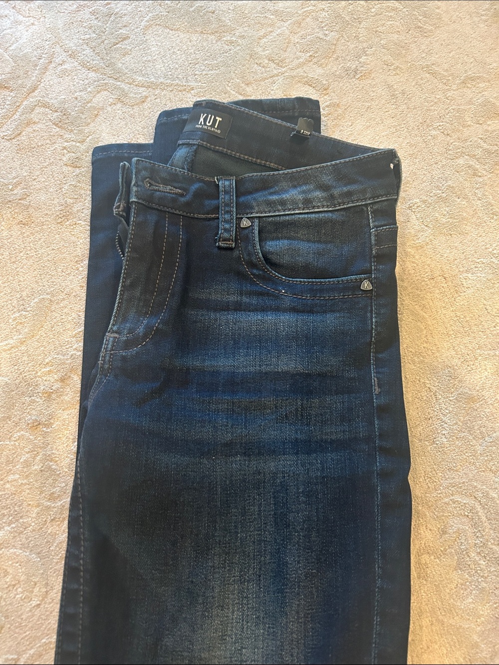 Kut from the Kloth Women's Straight Leg Jeans in Dark Blue Wash